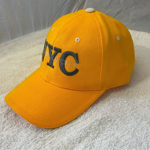 Yellow Adjustable "NYC" Cotton Baseball Cap - Picture 10 of 14